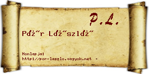 Pór László névjegykártya